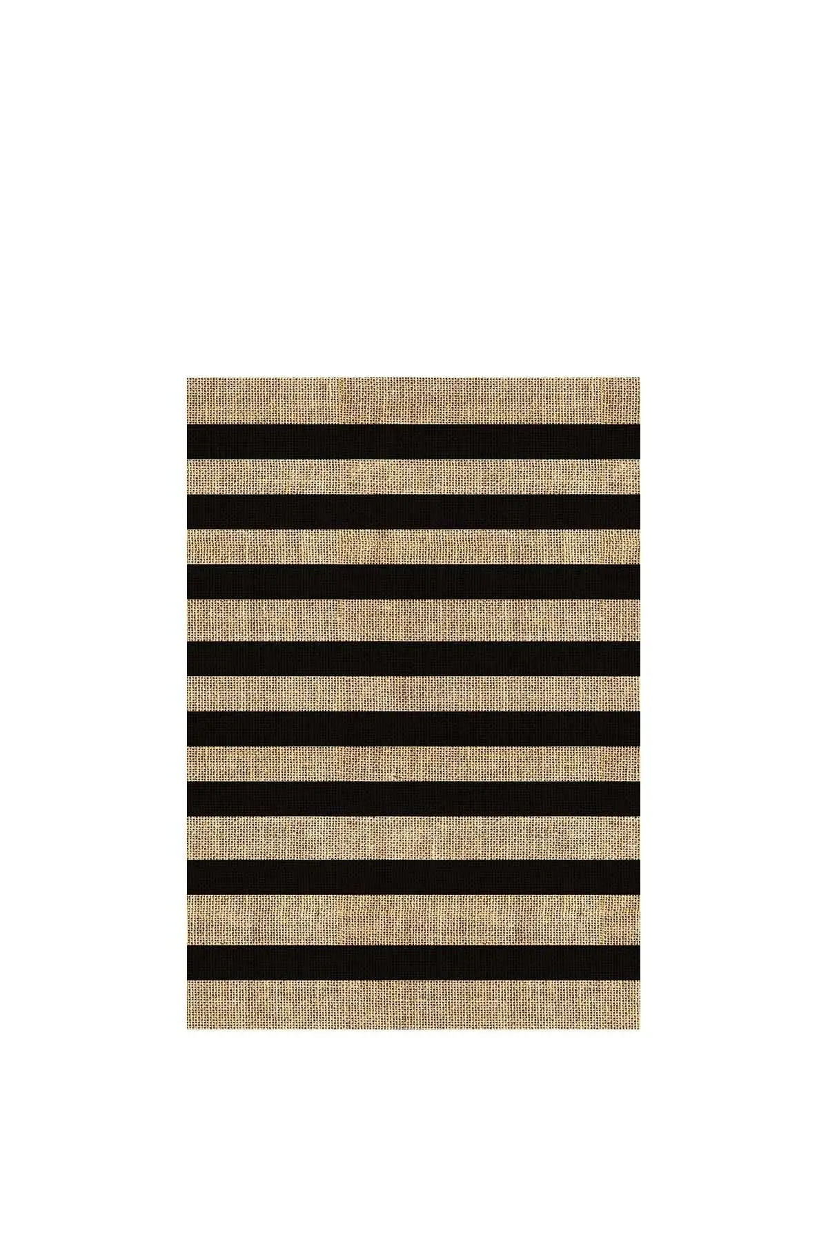 

DOLBOVI digital printed non-slip, washable jute looking black ribbon Modern living room carpet