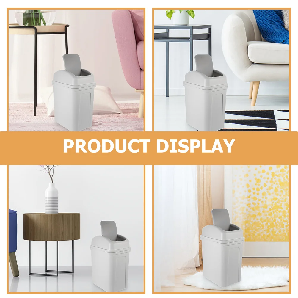 

Push Top Trash Can 3L Compact Plastic Waste Bin For Kitchen Bedroom Bathroom Office Reusable Pp Material Garbage Container