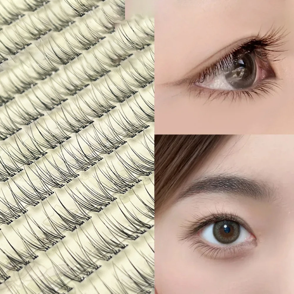 10 rzędów rzęs DIY, kępki rzęs bez kleju, pojedyncze rzęsy, miękkie kępki rzęs Idol, rzęsy wielokrotnego użytku, samoprzylepne rzęsy