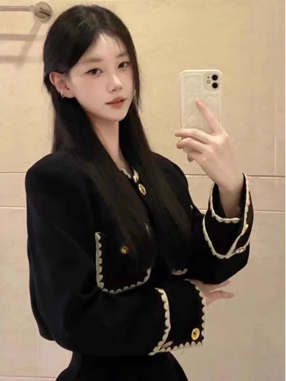 

Korean Drama Inspired Bla Two-Piece Set Spring Autumn High-End Feelings Rich Girl Studng Abroad Defiance Small Princ E...