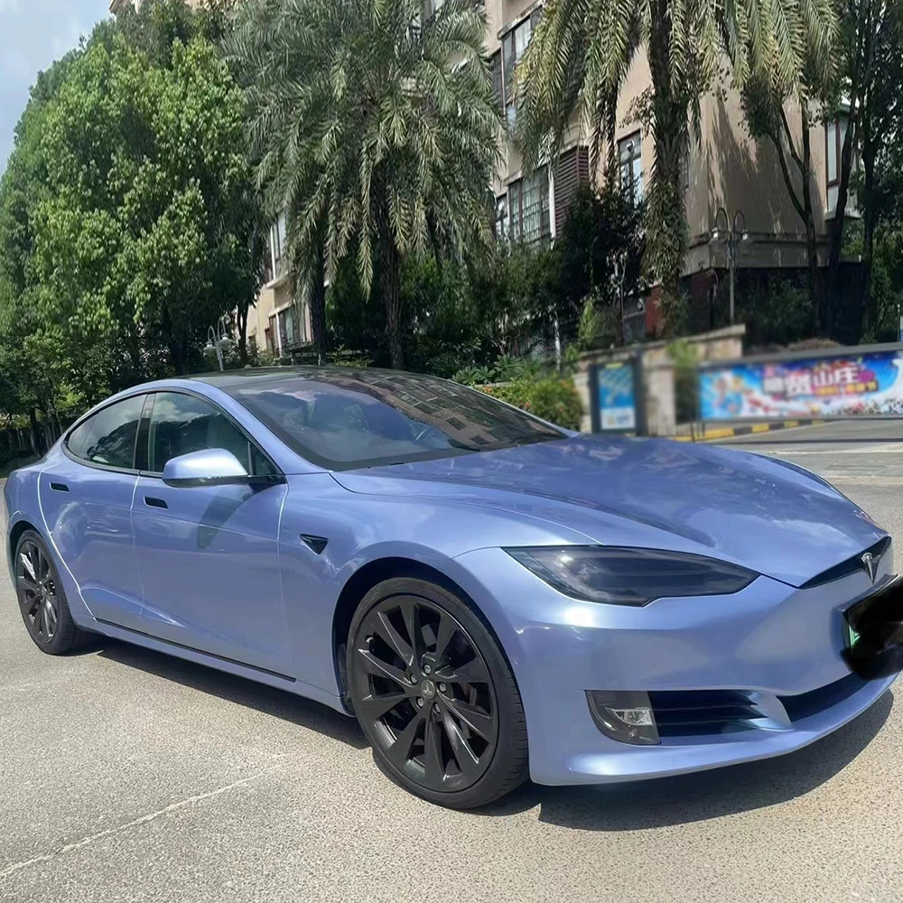 

Blue Metallic PET Wholesale Vinyl Wrap for Car How Long Does Car Wrap Last Auto Body Decal Film