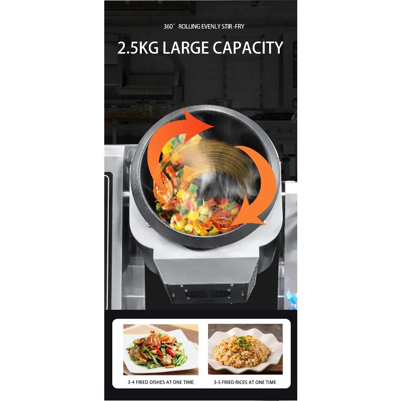 

Профессиональное кухонное оборудование: Робот-вок для автоматического перемешивания яиц и жареного риса, индукционный, из нержавеющей стали