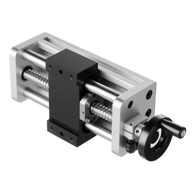 Actionneur linéaire, course de 100 mm, entraînement par vis à billes, rail de guidage linéaire CNC, double axe, haute précision C7, bloc coulissant avec roulement à billes, volant manuel, pour machine de fraisage CNC axe XYZ