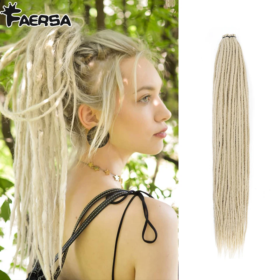 

24-36 Inch Synthetic Handmade Dreadlocks Braiding Hair Extensions Crochet Hair Black Brown 10Strands Dreadlock For Women And Men