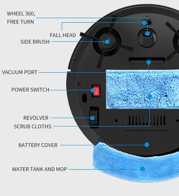 

Робот-пылесос SellingSmart RS300 для умного дома с функцией подметания и мытья полов, автоматический, с защитой от падений, на дистанционном управлении
