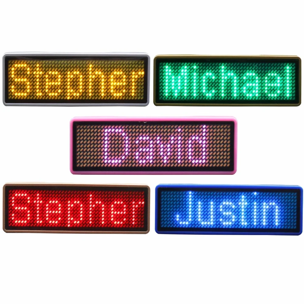 

USB Programmable mini LED display sign advertising LED Badge flashing name badge