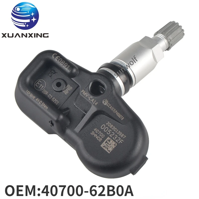 40700-62B0A TPMS датчик давления в шинах Система мониторинга 433 МГц PMV-CA14 для Nissan