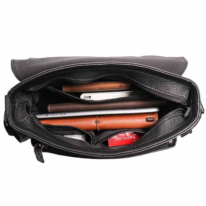 Unisex Crossbody Bag - Genuine Cowhide Leather Shoulder Purse , Casual Daily Messenger Tote Men & Women