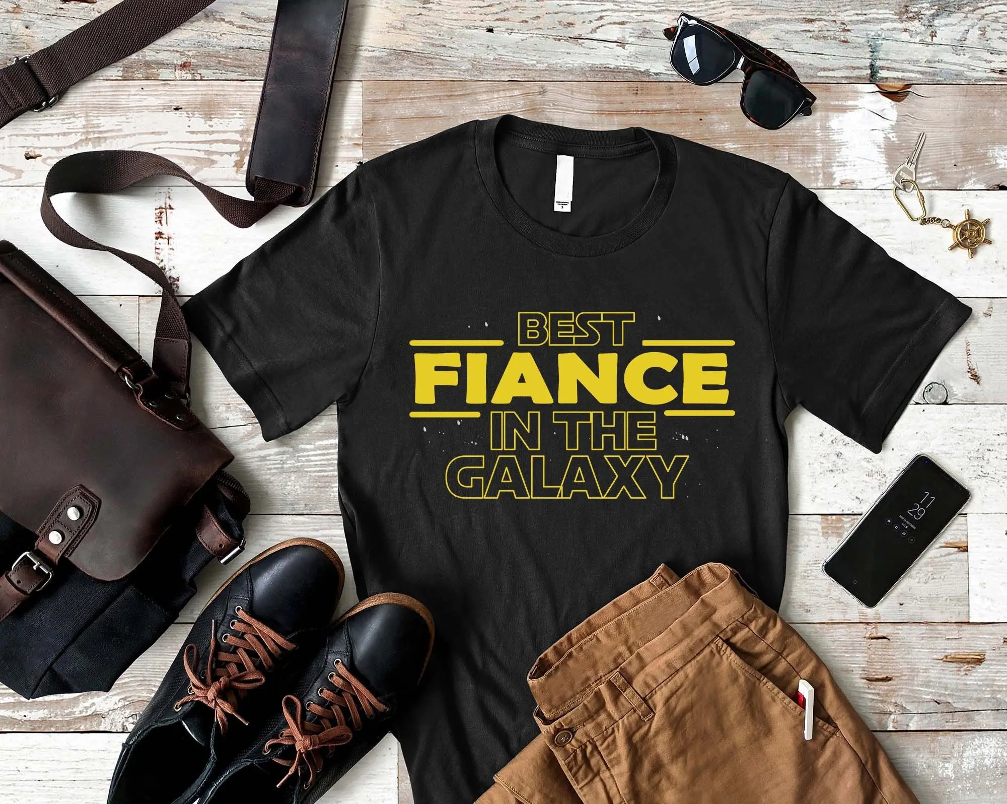 Best In The Galaxy T Shirt Fiance Christmas for Newlywed Father's Day EngagemenT