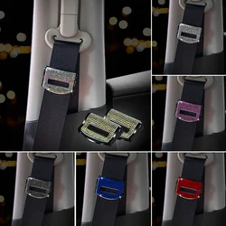 New 2PCS Universal Car Safety Seat Belt Buckle Clip Seat Belt Stopper Car Seat Belt Fixing Clips Bling Car Assessoires for Woman