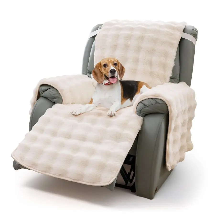 

Теплый плюшевый чехол для кресла-реклайнера с рисунком кролика, нескользящий, надежно удерживается на месте, защита для мебели