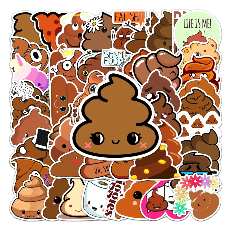 50pcs Poop Meme Stickers decal scrapbooking diy home decoration phone laptop waterproof cartoon accessories