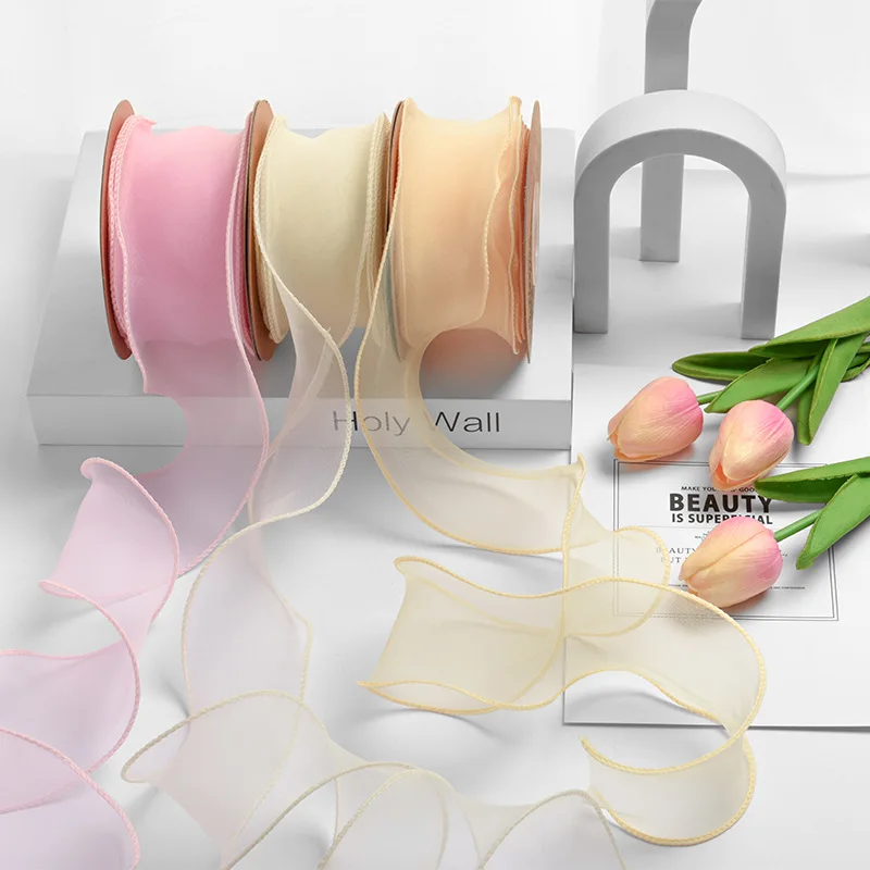 

Matte Fishtail Organza Ribbon 6cm*9m - Soft Nylon Tulle for Gift Wrapping,Hair Bows, Craft Decor, Wave Edge Design (Multi-Color)