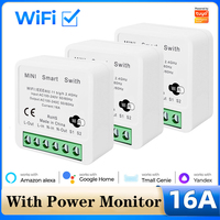 Tuya WiFi MiNi Smart Switch Power Monitor 16A 2-way Control Timer Wireless DIY Switch for Alexa Google Home Alice Smart Home