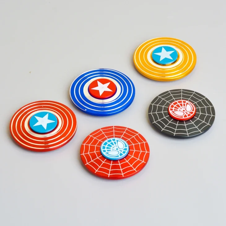 Disney Metal Fidget Spinner Anime Spider-Man Captain America Fast Bearing Finger Spin Gyroscope Gift Toy for Kids one piece
