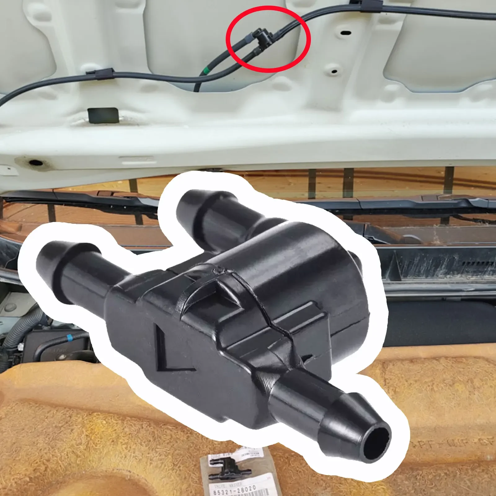 

1pc Wiper Washer Windshield Check Valve New For Toyota Wiper Spray Hose Tee Valve Accessory