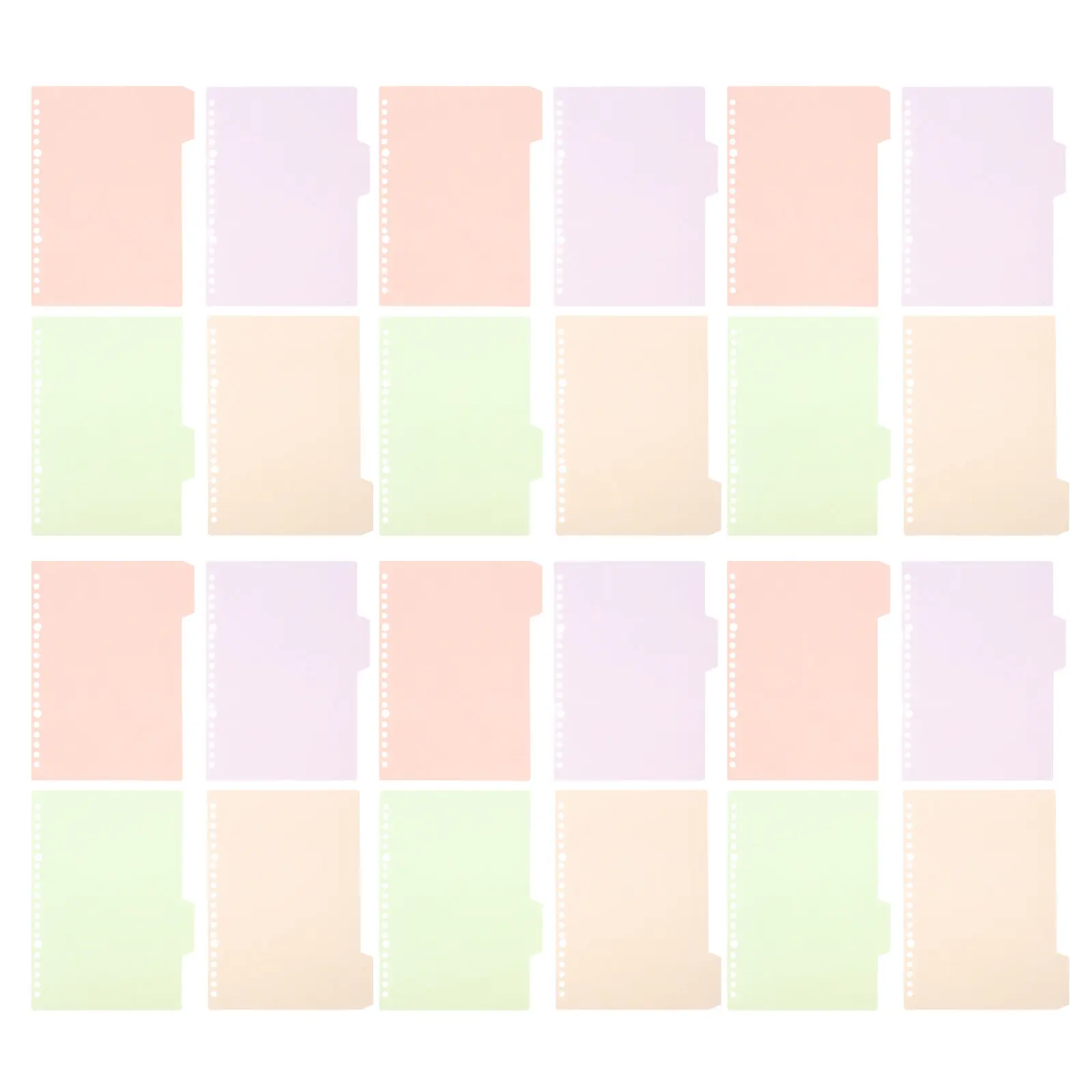 

6Sets PP Binder Dividers with Tabs Bulk Set for Notebook Folder Organizer Tabs File Separators with Colored Index Pages Plastic