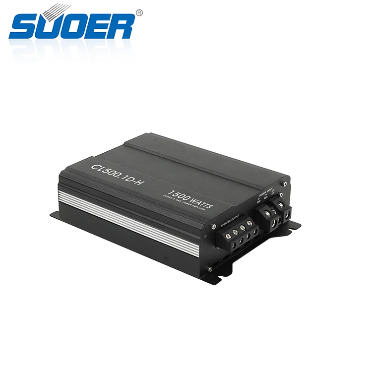 Suoer CL500.1D-H Monoblock Mini Car Amplifier 1500w Amplifier Mono Channel Class d Car Amplifier