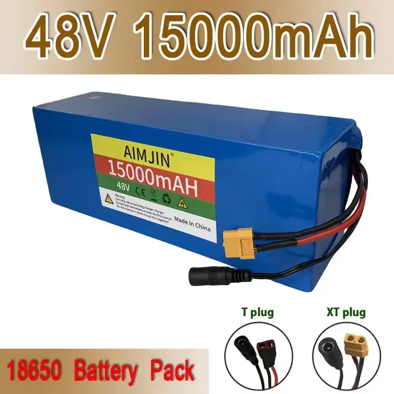 💯💯 13S4P lithium battery 48V 15AH 18650 with BMS 1000W battery For various electronic devices