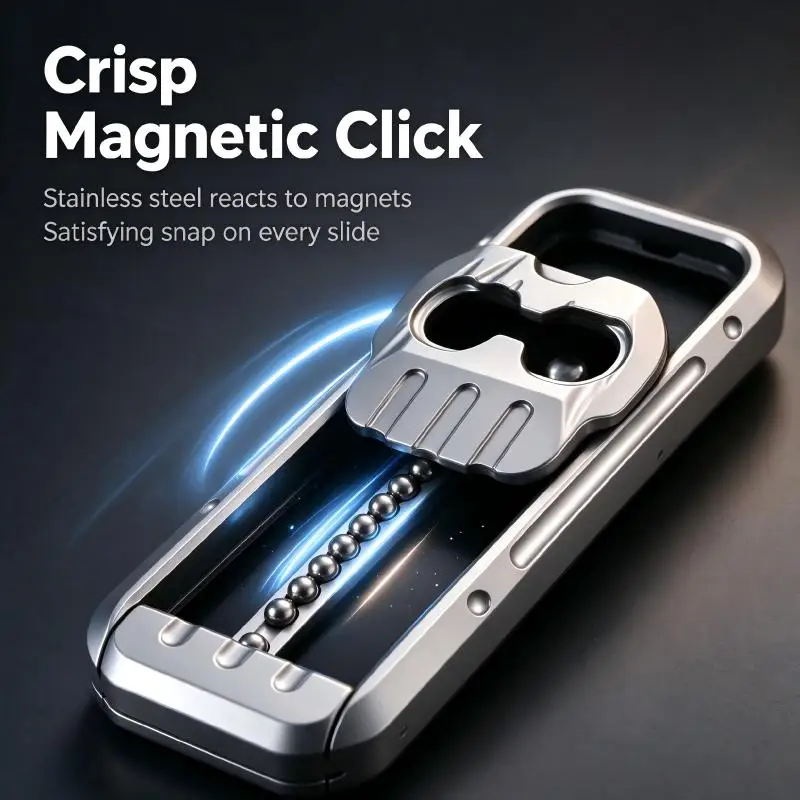 EDC Push Card Fidget Slider Stainless Steel Stress Relief Ball Bearing slider Hand Fidget Toy Adults Anxiety relief Pocket Gift