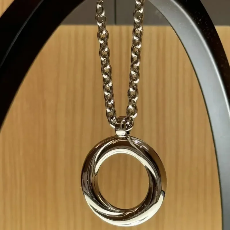 Floating light ring bag pendant necklace women's niche design multi-wear dual-purpose sweater chain simple and versatile