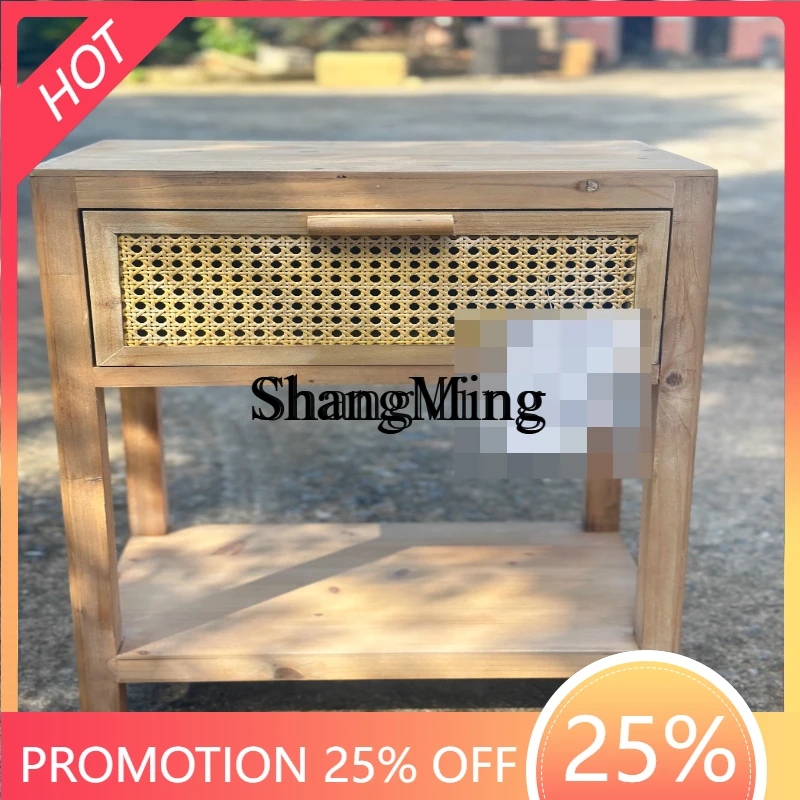

SM original order new wood retro rattan craft furniture table sofa edge a few orders draw cabinet