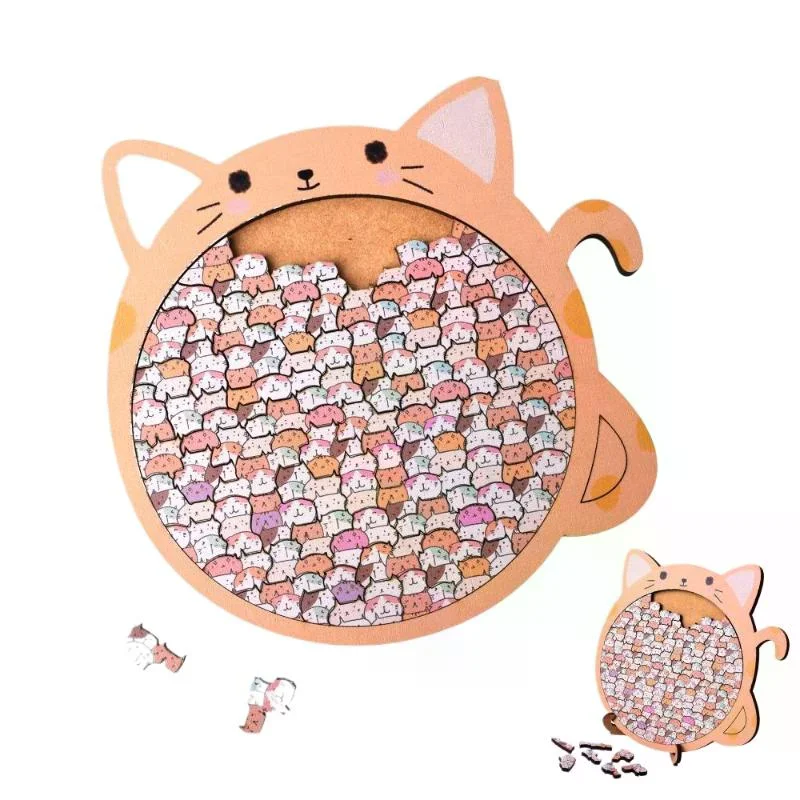

Деревянная игрушка-головоломка в форме мультяшного кота, милые забавные кусочки кота, головоломка для детей и взрослых, развивающие игрушки, рождественские подарки