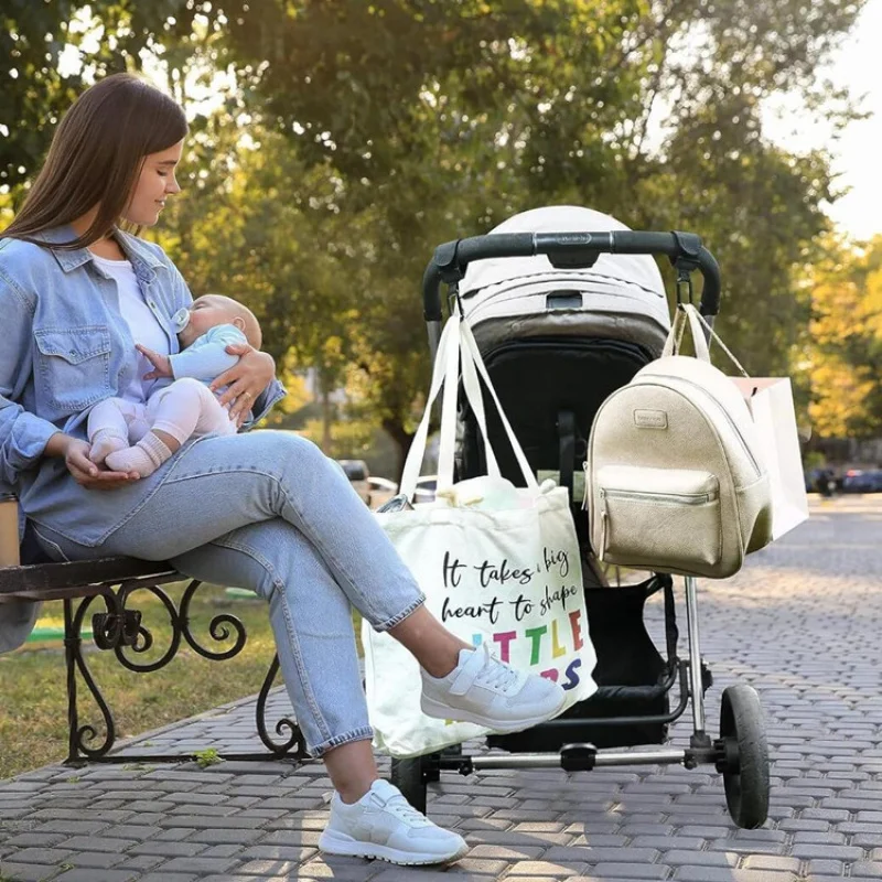 3PCS PULeather stroller hook, child stroller handle storage hook, electric vehicle hook