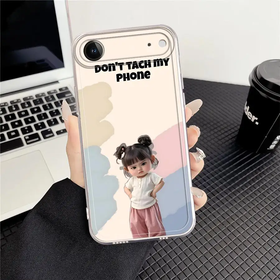 

Cute Pouty Girl Art Case for iPhone 17 Pro Max 13 Pro 12 Mini 15 XS Max 17e Air 14 Plus XR 11 16 Soft Phone Cover