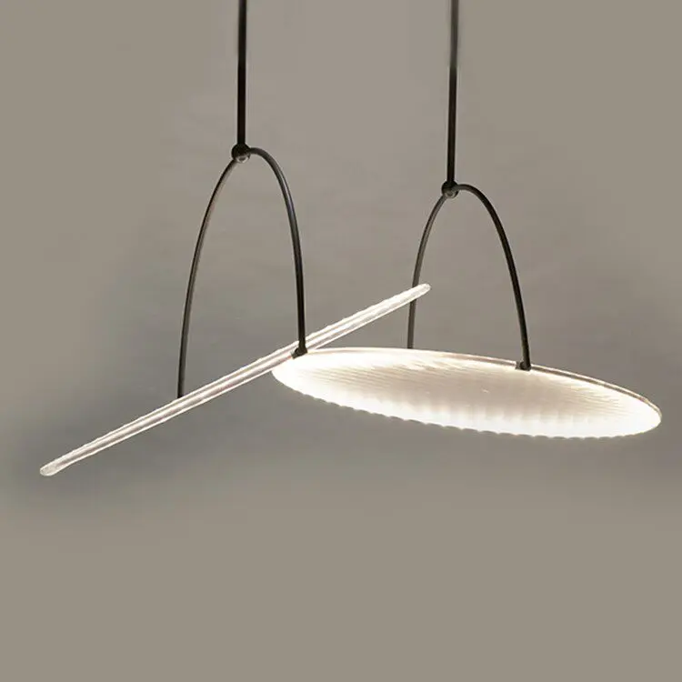 Modern Nordic Creative LED Pendant Light Minimalist Art Hanging Lamp Black Frame 4000K Adjustable Light Fixture for Home Decor