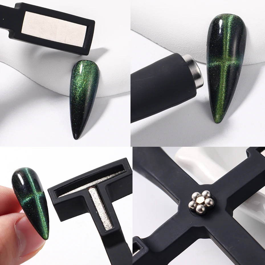 1pcs Cat Eyes Cross Multifunctional Magnet Strong Effect Magetic Stick Cat Eyes 3D Line Strip Effect Four Head Manicure Tool