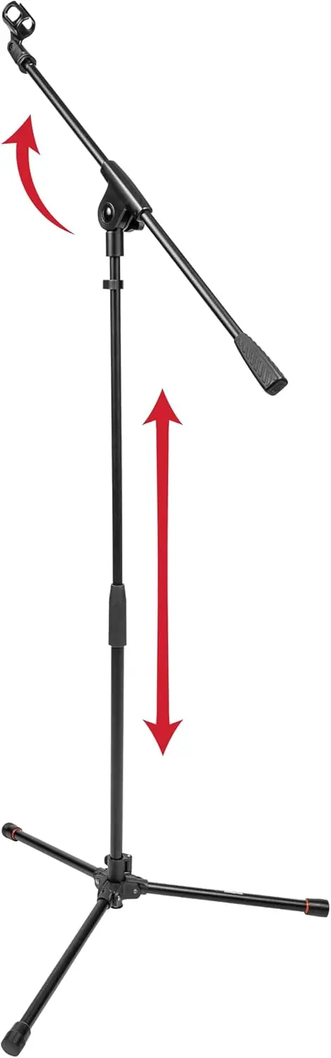 

Легкая микрофонная стойка-штатив с односекционной штангой для профессиональной аудиозаписи, прочная и регулируемая