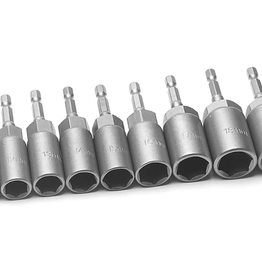 Deep Socket Adapter For Power Drill Impact Wrench Metric Hex Nut Driver Bits Chrome Vanadium Steel Repair Tool Set 5 5 19mm