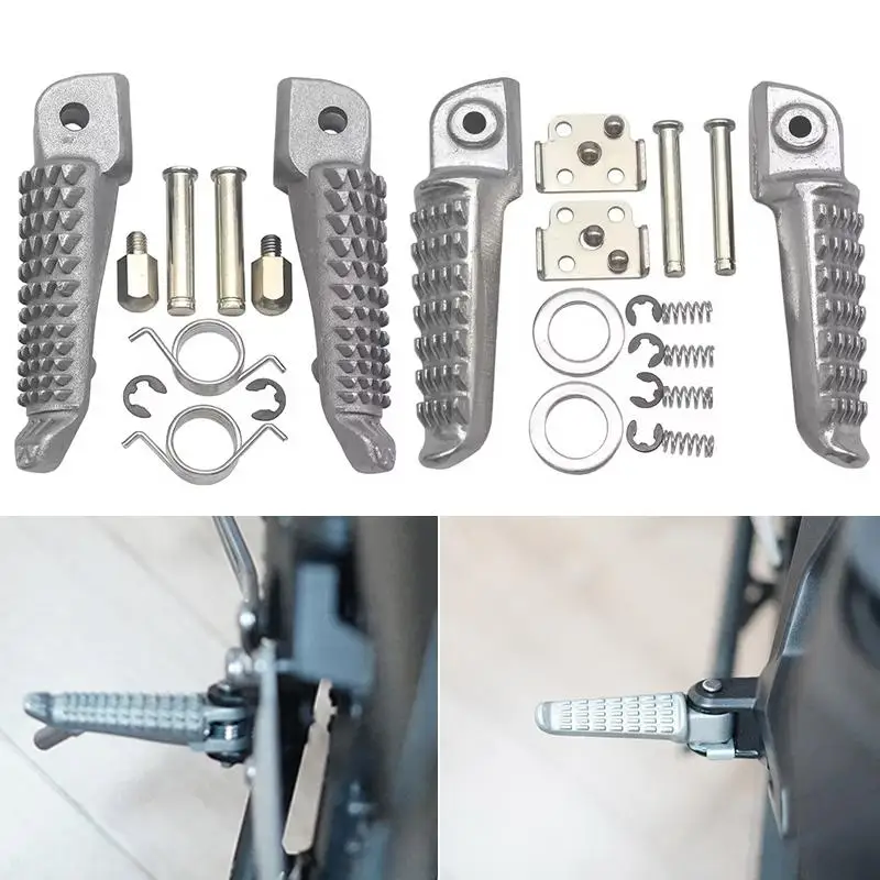 1 satz Motorrad Fußstütze pedale Pegs Vorne Fahrer/Hinten Passagier Pedale Fit Für Kawasaki Ninja 400 2018-2023 Z400 2019-2022