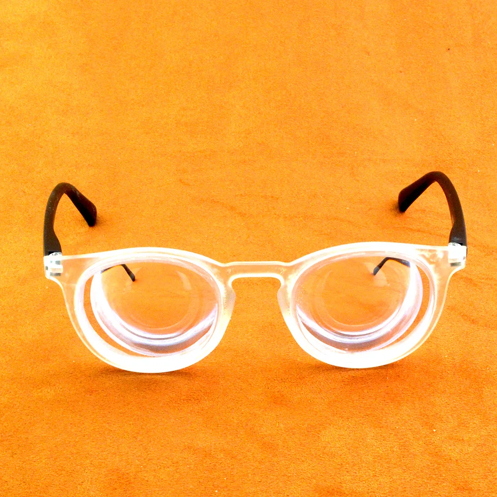 White Transparent Round Alloy Temple High Myopia Myopic Myodisc Goc Glasses -11D -12D -13D To -20d