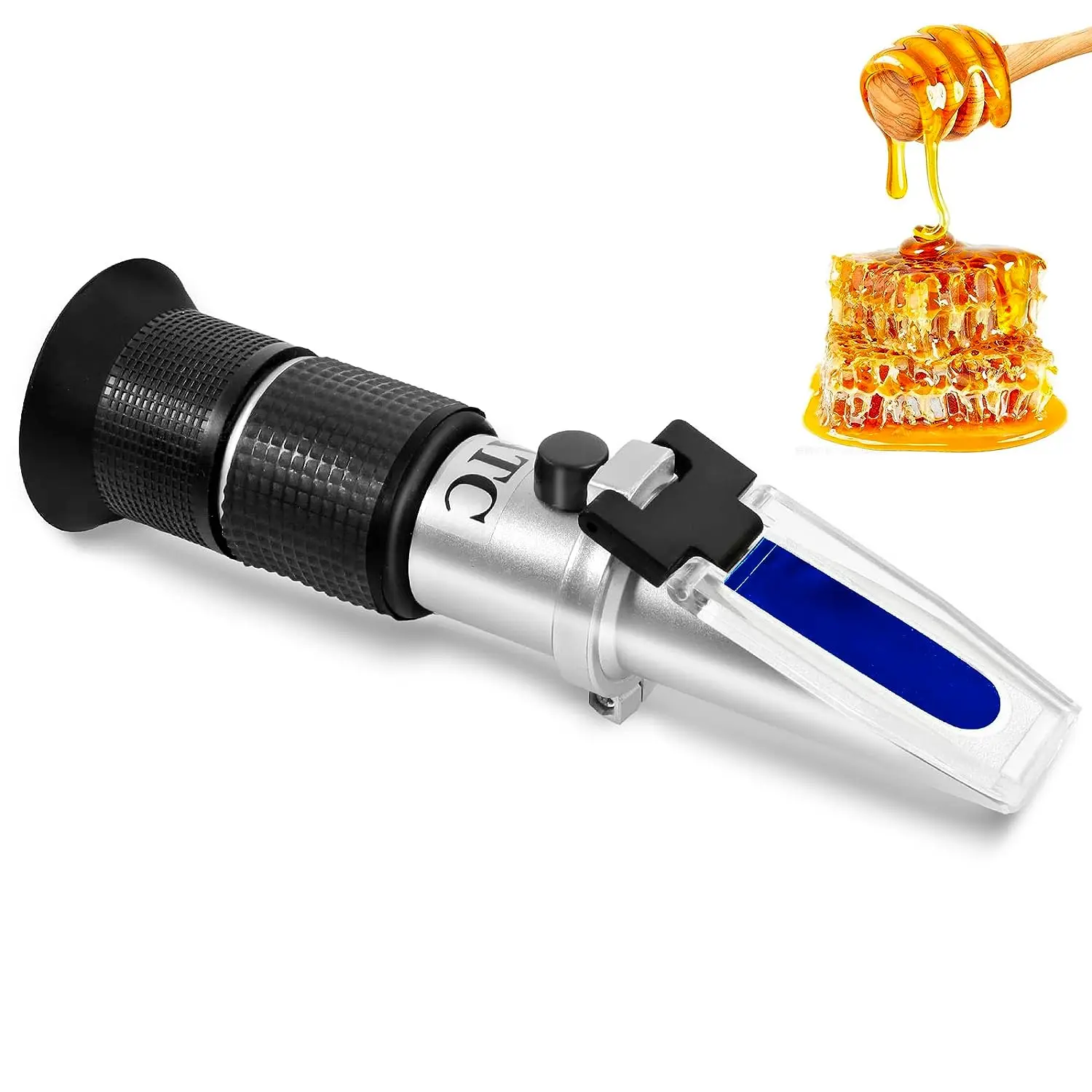 

Honey Refractometer for Honey Moisture, Brix and Baume, 3-in-1 Uses, 58-90% Brix Scale Range Honey Moisture Tester, with ATC