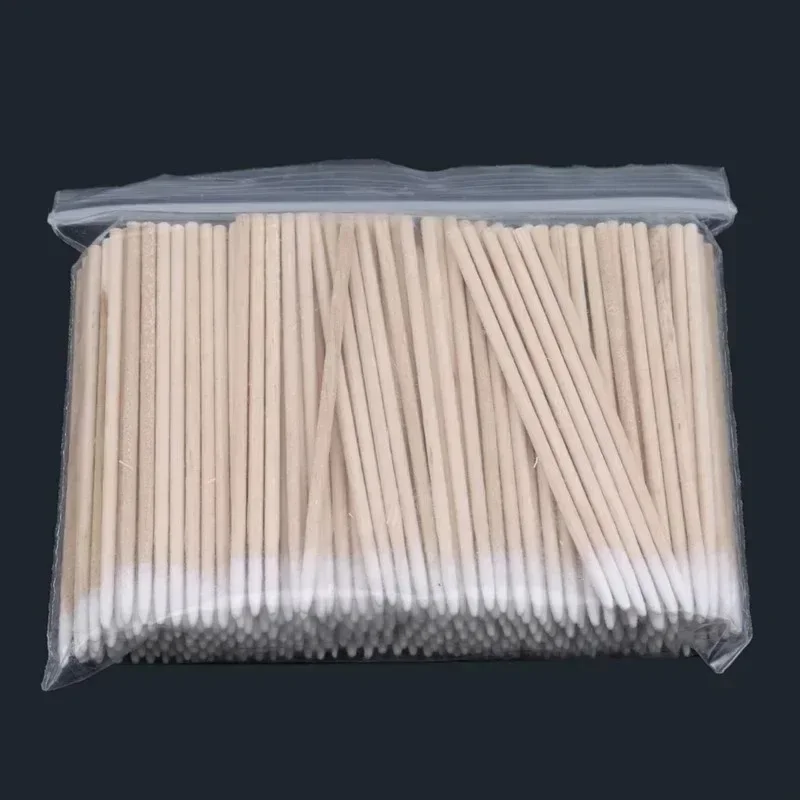 100/300/500pc Wooden Tip Cotton Stick Disposable Cotton Swab Multi-function Single Head Degreased Cotton Swab Tattoo Accessories