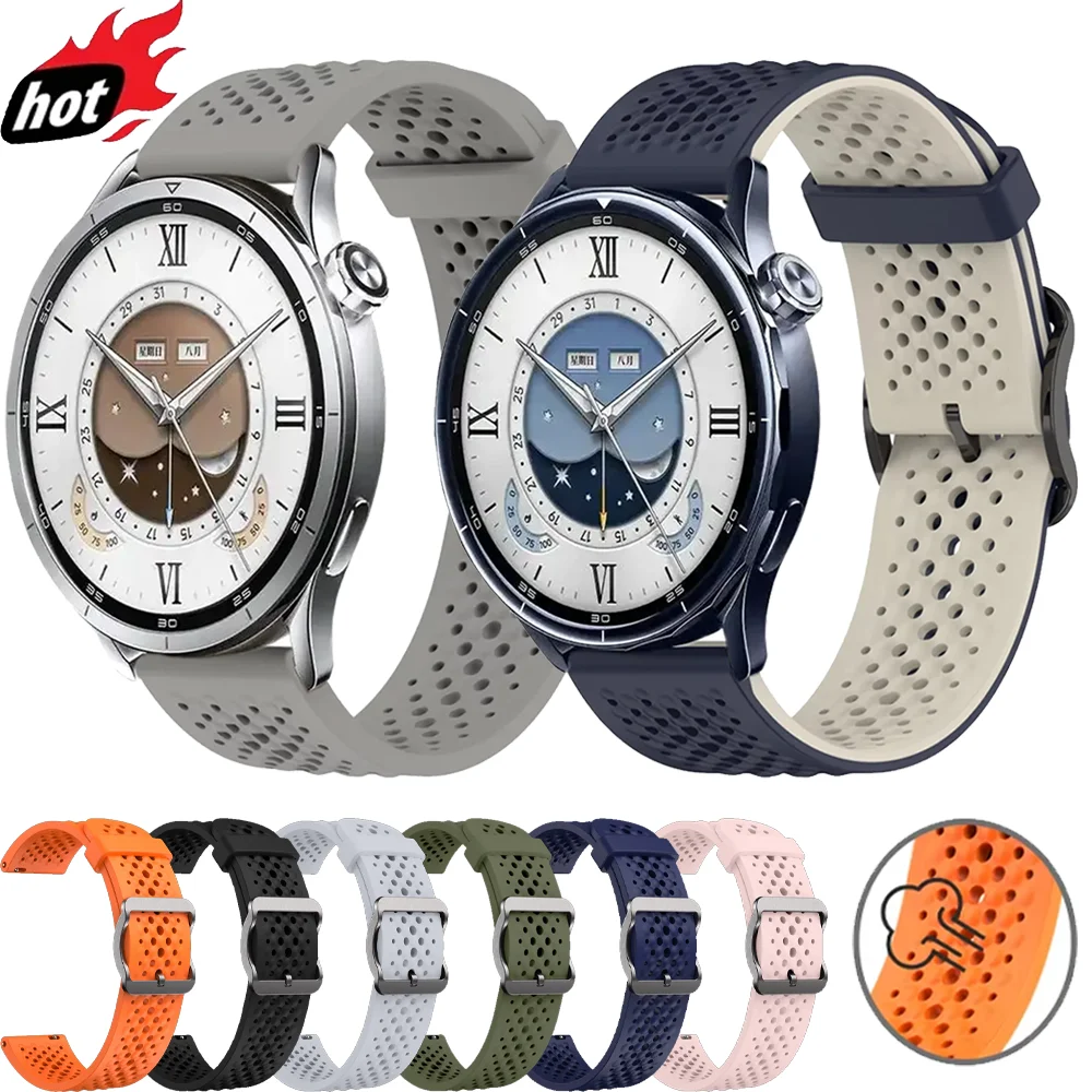 20mm 22mm Liquid Silicone Strap for Xiaomi Watch 5 S5-4-3-2 Breathable Bracelet for Garmin Forerunner 970 570 265 Original Band