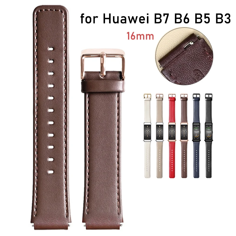 Echtes Leder Armband 16mm für Huawei Band B7 B6 B5 B3 Quick Release Männer Frauen Rindsleder Ersetzen Armband handgelenk Armband