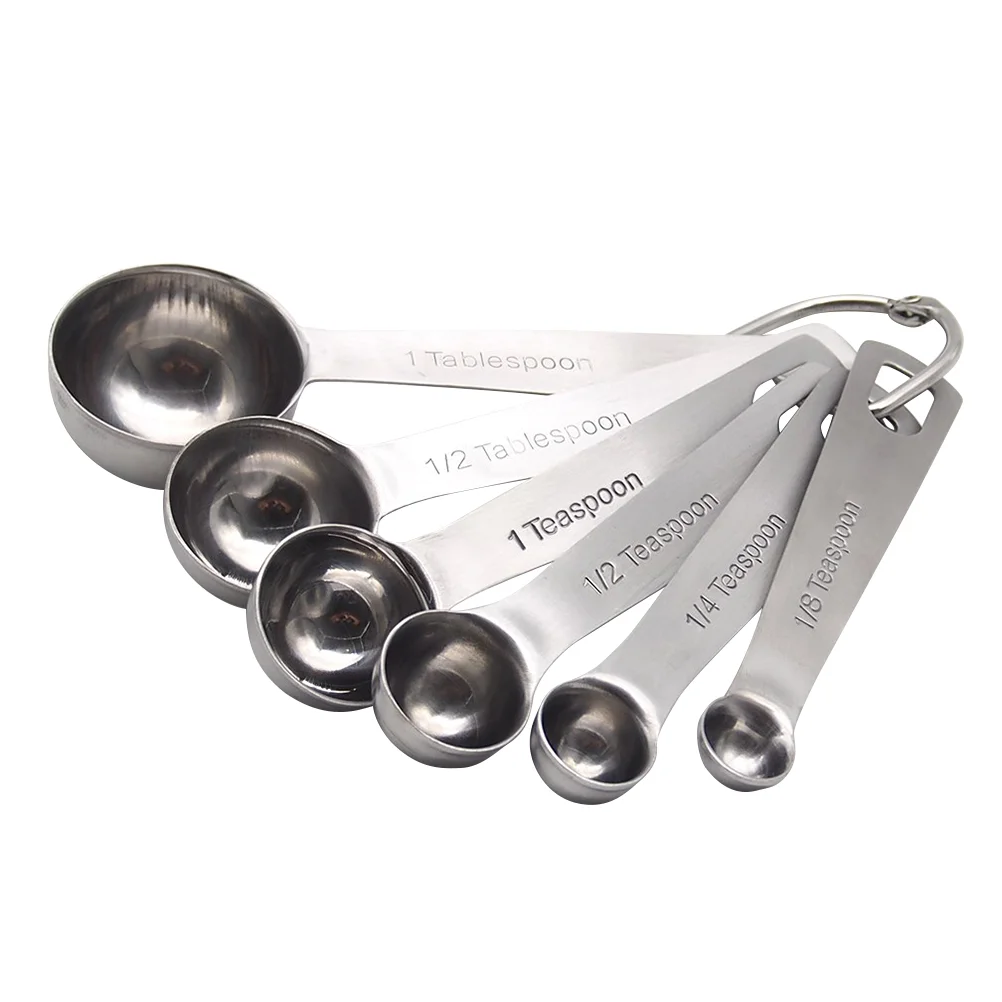 

6pcs Stainless Steel Measuring Spoons Stainless Steel Teaspoon Creative Kitchen Tools for Measuring Liquid and Dry Ingredients