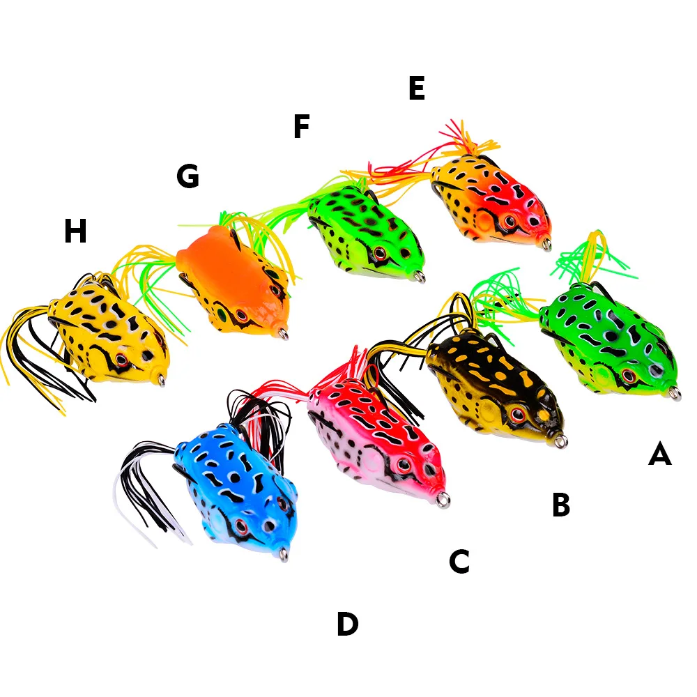 8 Pcs/lot Frog Type Topwater Lure Silicone Thunder Fishing Lure 43mm 60mm 65mm Soft Bait Artificial Wobbler for Fishing Set