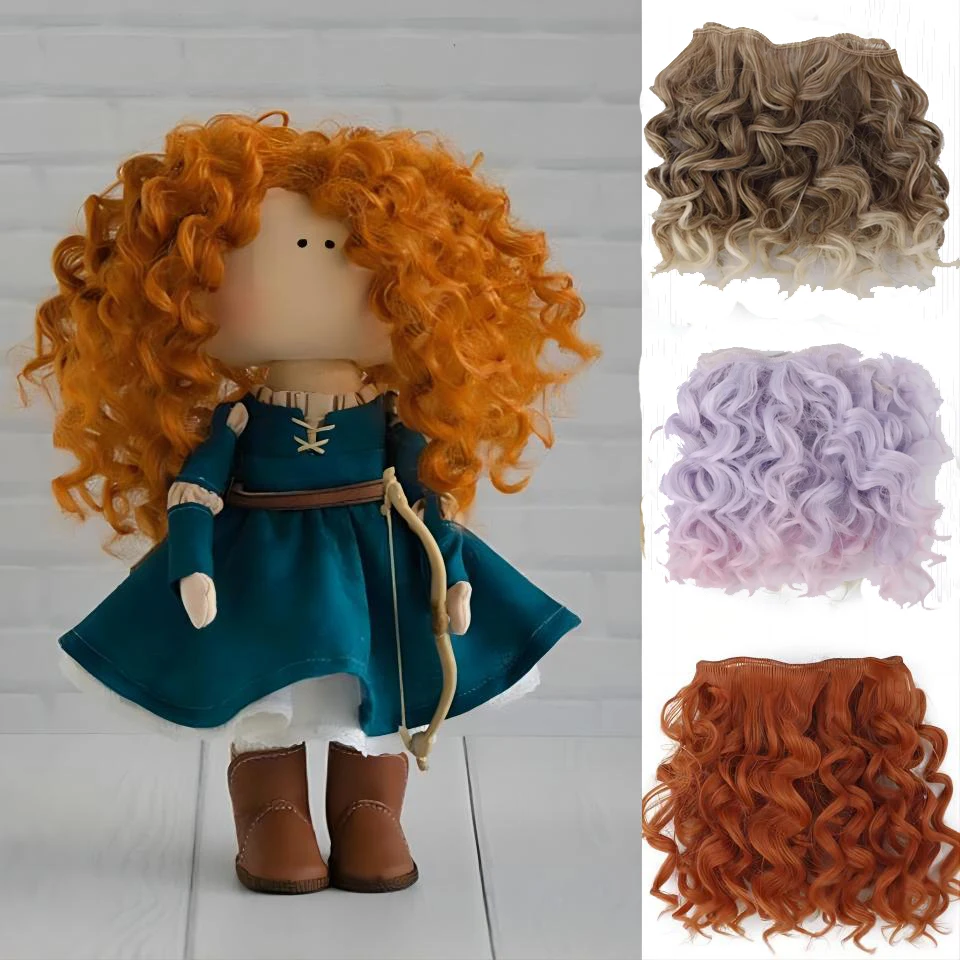 Gradient Color Curly Doll Hair Extensions for Heat Resistant Fiber Hair  Accessories Toys Wigs