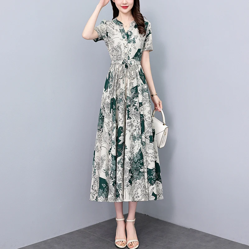 خمر Bodycon الشيفون الأزهار بوهو شاطئ فستان الشمس 2025 عادية الأخضر ليلة ميدي فستان المرأة أنيقة حفلة فاخرة حفلة موسيقية فستان طويل