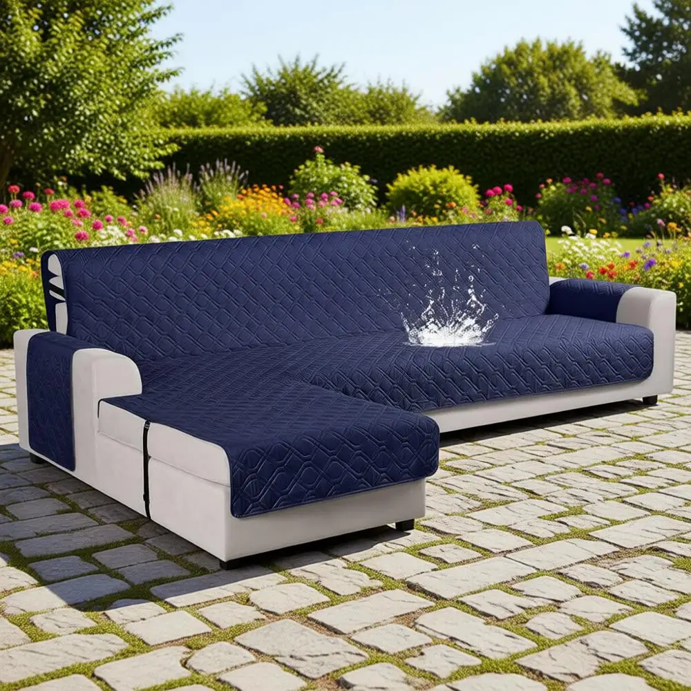 

Upgraded 100% Waterproof L-Shaped Sofa Slipcover, Reversible Chaise Lounge Cover for Sectional Sofa, Pet-Friendly Protector Cove