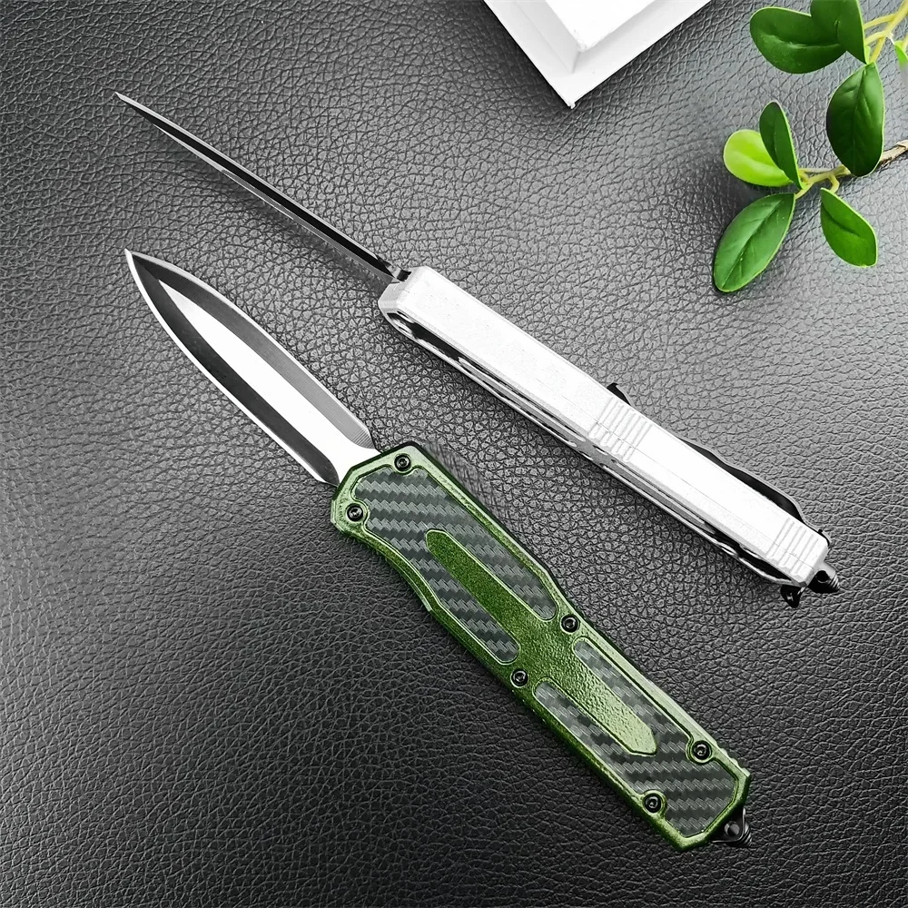 Outdoor Tactical MICR Assisted Knife 440C Blade Zinc Alloy+Carbon Fiber Handle EDC Knives Utility Hunting Pocket Tool