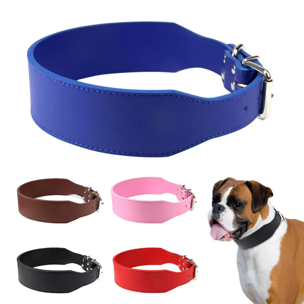 Width 5cm Durable Large Dog Collar Microfiber Leather Pet Neck Strap Fish Shape Collar for Medium Big Dogs Pitbull Bulldog L-3XL