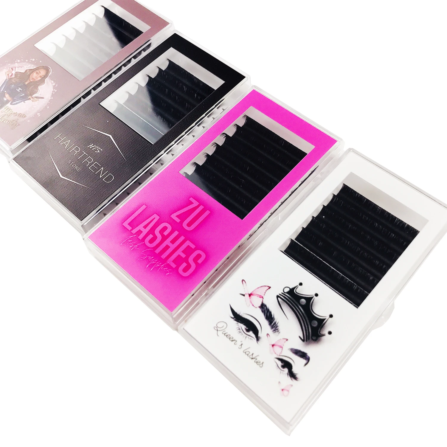CoMango Custom Brand Label 10/20/30pcs Easy Fan Lashes Volume Extensions With Your Own Logo Wholesale Auto Flower 1 Second Lash
