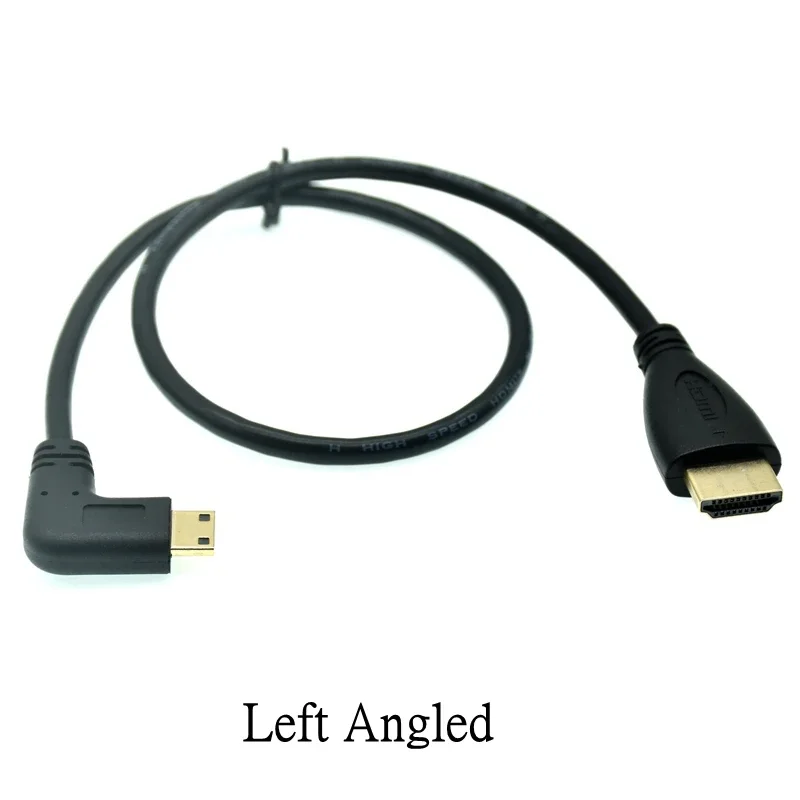 Kompatybilny z Mini HDMI kabel w górę/w dół/lewy/prawy kąt 90 stopni męski na męski kabel HD do lustrzanki cyfrowej L