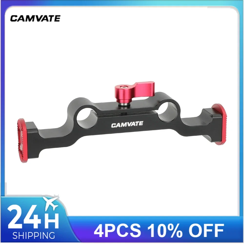 CAMVATE 15mm LWS Dual-Rod Clamp Railblock with ARRI-Style Rosettes For Camera 15mm Rail Support System