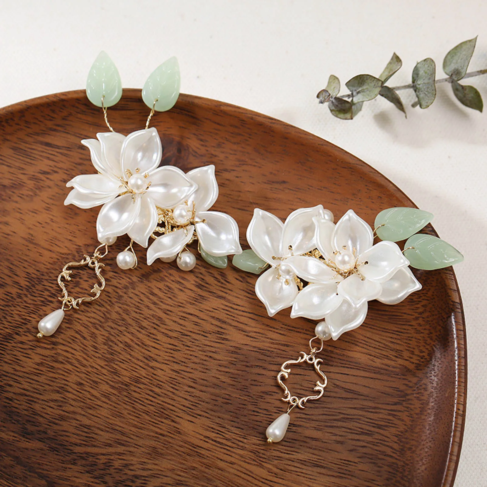 

Chinese Ancient Hair Accessories Set for Women Hanfu Style Pearl Flower Hairpins Tassel Hair Sticks Comb Women Hair Jewelry